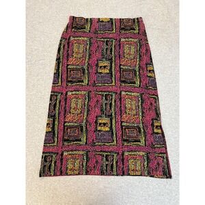 Mirasol Skirt Womens XL Abstract Peace Symbol‎ Stretch Boho Made USA 90s